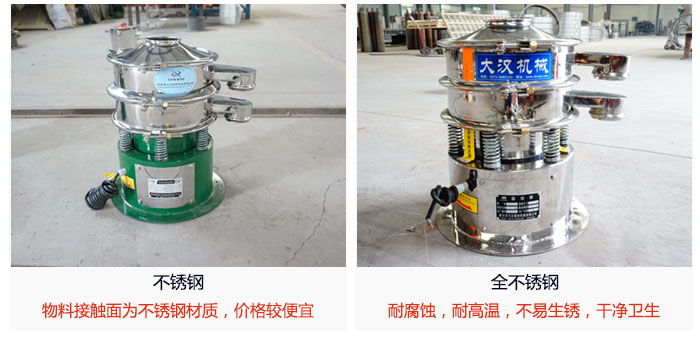 小型圓形篩做工采用：內外拋光的制作方法，能夠保證產(chǎn)品的干凈。